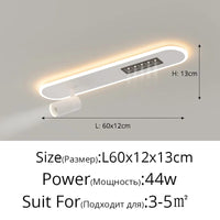 Plafonnier LED Nordique Long pour Intérieur avec Projecteurs - Collection Scandinave | Marco Lucetti