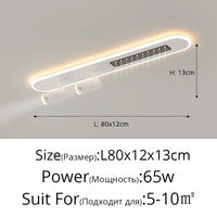 Plafonnier LED Nordique Long pour Intérieur avec Projecteurs - Collection Scandinave | Marco Lucetti