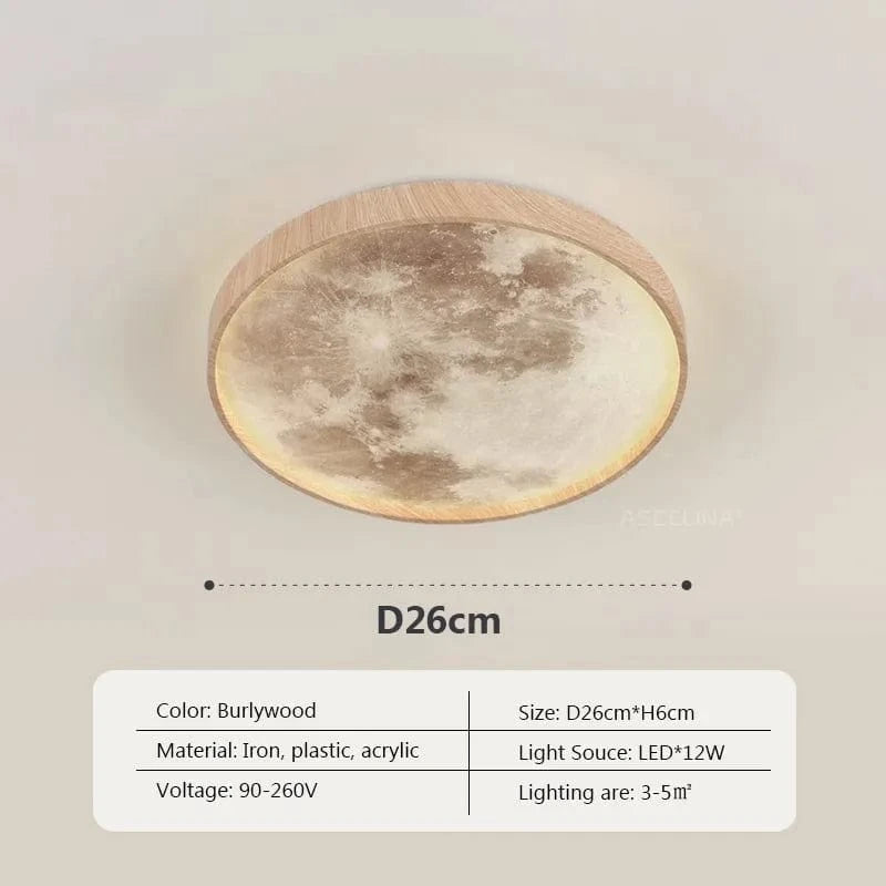 Plafonnier LED nordique Lunaire en bois | Marco Lucetti A26CM / Lumière chaude