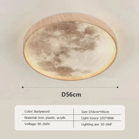 Plafonnier LED nordique Lunaire en bois | Marco Lucetti A56CM / Lumière chaude