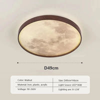 Plafonnier LED nordique Lunaire en bois | Marco Lucetti B49CM / Lumière chaude