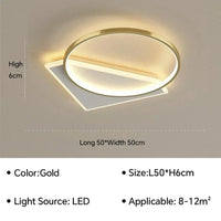 Plafonnier LED Nordique - Lustre Intérieur de Décoration Maison | Marco Lucetti B Or 50CM / Blanc chaud