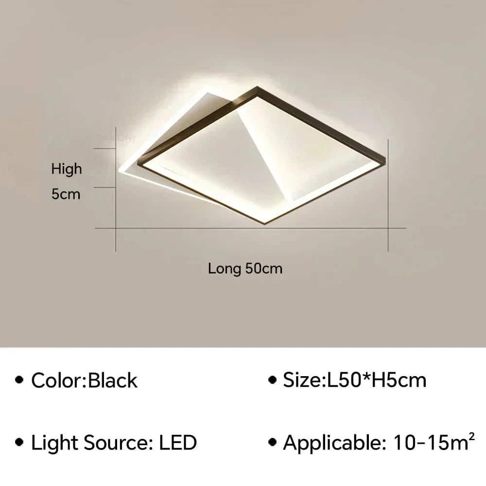 Plafonnier LED Nordique - Lustre Intérieur de Décoration Maison | Marco Lucetti C Noir 50CM / Blanc froid