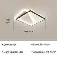 Plafonnier LED Nordique - Lustre Intérieur de Décoration Maison | Marco Lucetti C Noir 50CM / Blanc froid