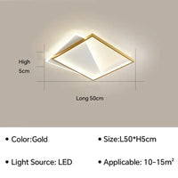 Plafonnier LED Nordique - Lustre Intérieur de Décoration Maison | Marco Lucetti C Or 50CM / Blanc naturel