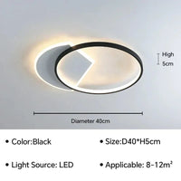 Plafonnier LED Nordique - Lustre Intérieur de Décoration Maison | Marco Lucetti Noir D40CM / Blanc naturel