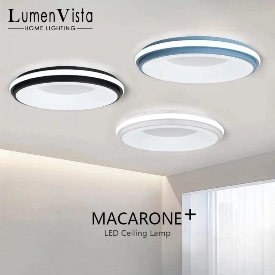 Plafonnier LED Nordique Macaron - Design Moderne et Créatif - Lampe Circulaire pour Chambre d'Enfant ou Salon | Marco Lucetti