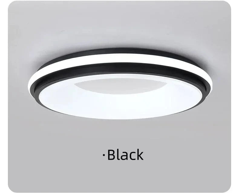 Plafonnier LED Nordique Macaron - Design Moderne et Créatif - Lampe Circulaire pour Chambre d'Enfant ou Salon | Marco Lucetti Noir / D30CM-18W / Lumière blanche-6000k
