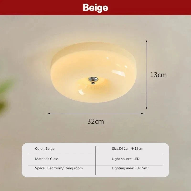 Plafonnier LED nordique minimaliste Blanc/Beige - Édition Limitée | Marco Lucetti Beige 32cm / Lumière tricolore