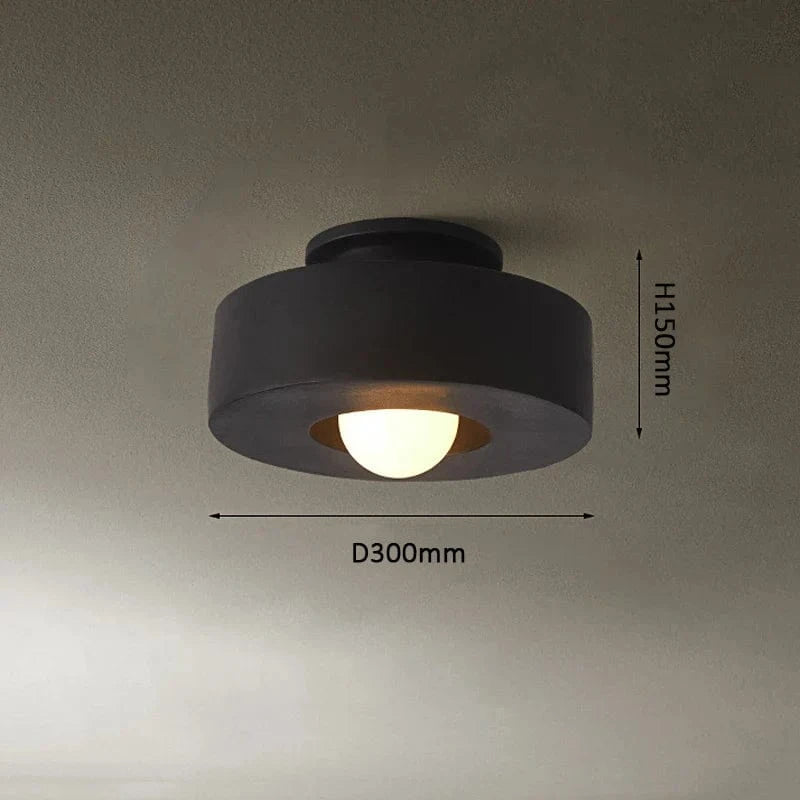 Plafonnier LED nordique minimaliste modernisé | Marco Lucetti Noir / Diamètre300x150mm / CN | Pas d&#39;ampoule | Prise E27