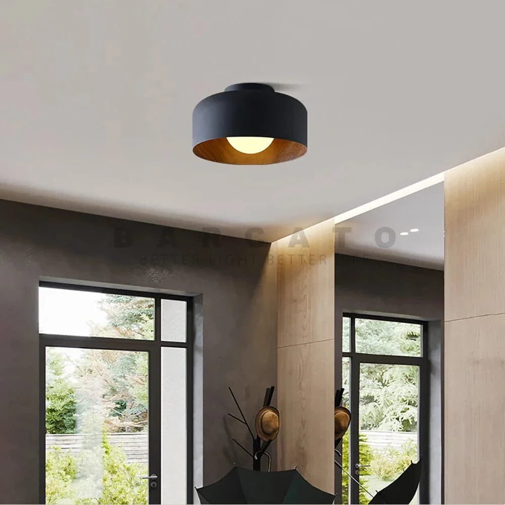 Plafonnier LED Nordique Moderne en Bois de Noyer | Marco Lucetti