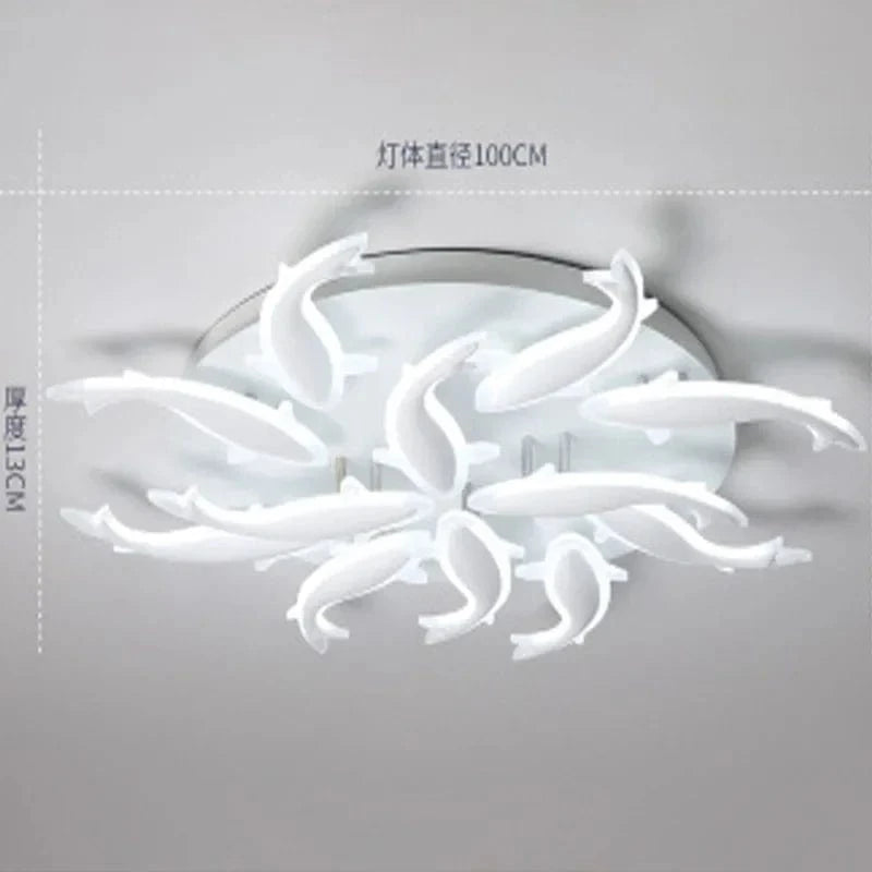 Plafonnier LED Nordique Moderne - Luminosité Intérieure | Marco Lucetti 12 têtes / Lumière blanche