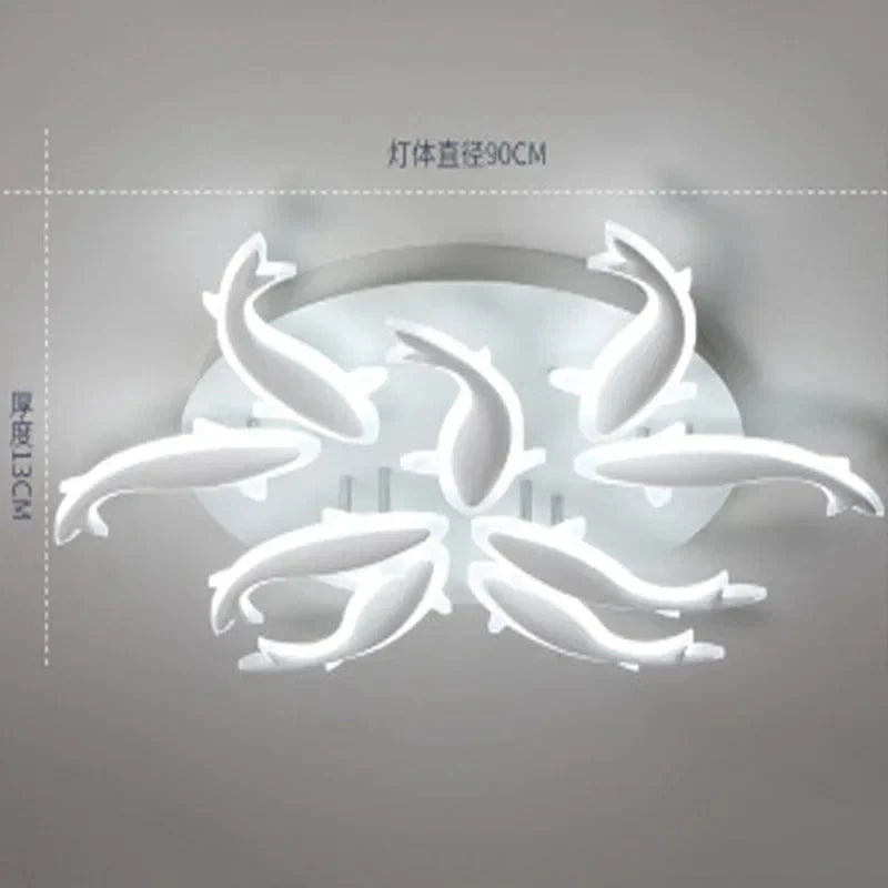 Plafonnier LED Nordique Moderne - Luminosité Intérieure | Marco Lucetti 9 têtes / Lumière blanche