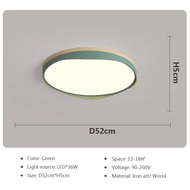 Plafonnier LED nordique moderne Macaron - Collection Géométrique | Marco Lucetti LCL099 Vert B 52cm / Blanc froid-Pas de RC