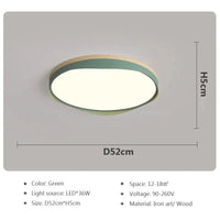 Plafonnier LED nordique moderne Macaron - Collection Géométrique | Marco Lucetti LCL099 Vert B 52cm / Blanc froid-Pas de RC