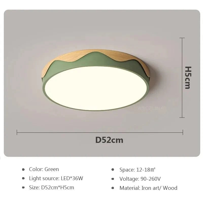 Plafonnier LED nordique moderne Macaron - Collection Géométrique | Marco Lucetti LCL099 Vert C 52cm / Blanc froid-Pas de RC