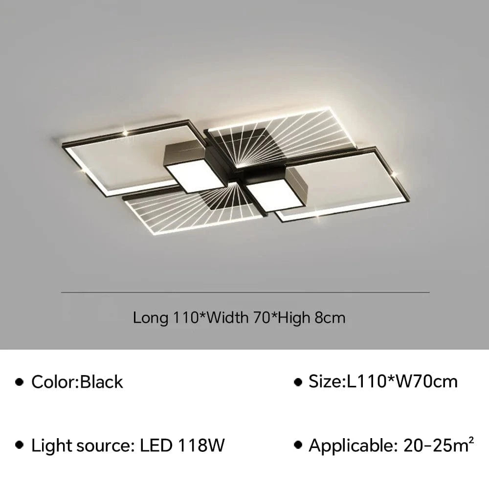 Plafonnier LED nordique pour ambiance intérieure - Design créatif et élégant. | Marco Lucetti Type E 110CM / Blanc chaud (pas de RC)