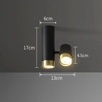 Plafonnier LED Nordique pour Chambre Salon Escaliers Couloir | Marco Lucetti A style noir / 3 couleurs de lumière