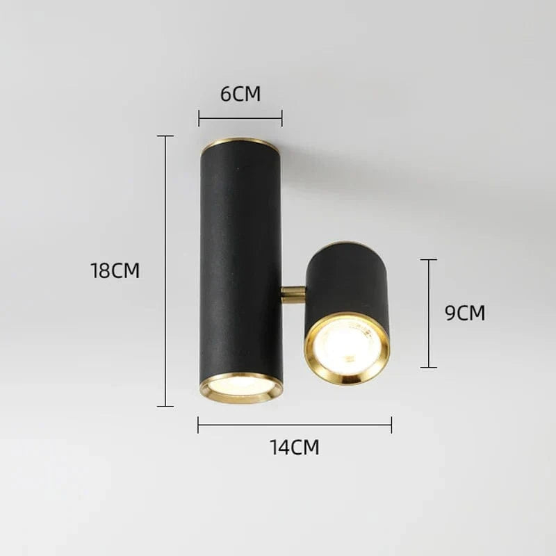 Plafonnier LED Nordique pour Chambre Salon Escaliers Couloir | Marco Lucetti Style B noir / 3 couleurs de lumière