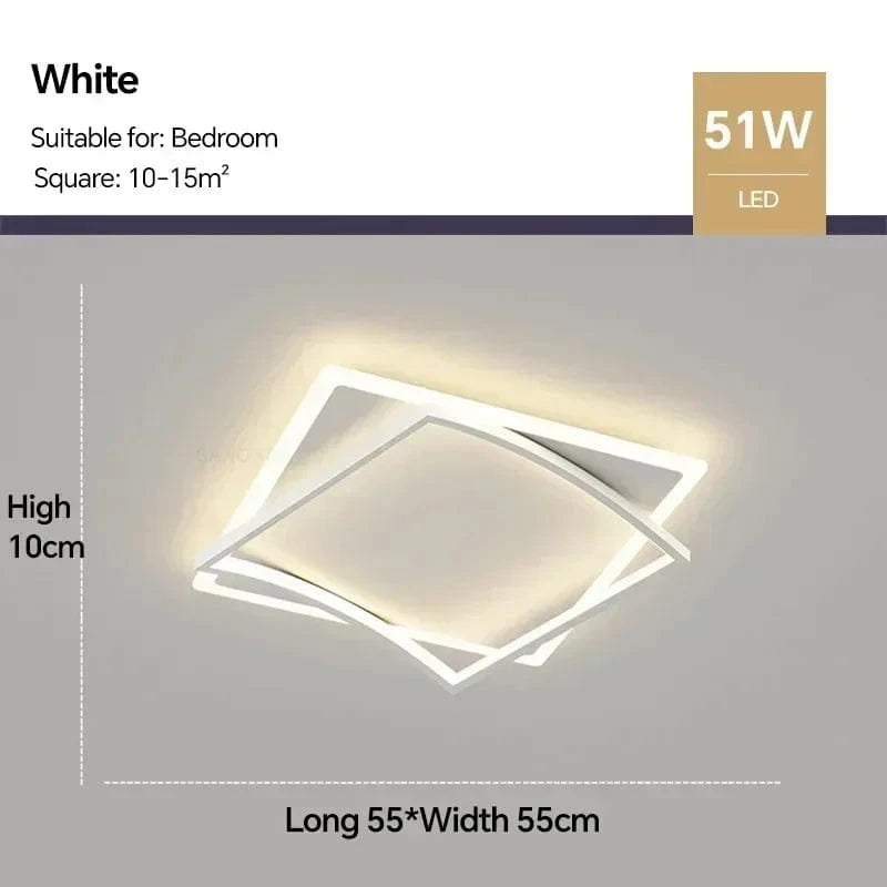 Plafonnier LED nordique pour chambre salon salle à manger étude cuisine - Lustre intérieur design NUITLUMI | Marco Lucetti B Blanc L55CM / Blanc naturel