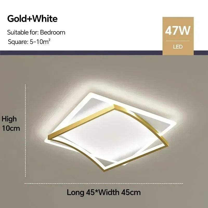 Plafonnier LED nordique pour chambre salon salle à manger étude cuisine - Lustre intérieur design NUITLUMI | Marco Lucetti B Or L40CM / Blanc naturel