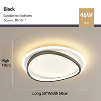 Plafonnier LED nordique pour chambre salon salle à manger étude cuisine - Lustre intérieur design NUITLUMI | Marco Lucetti Type A Noir L50cm / Blanc chaud