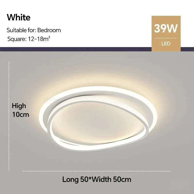 Plafonnier LED nordique pour chambre salon salle à manger étude cuisine - Lustre intérieur design NUITLUMI | Marco Lucetti Type C Blanc L50cm / Blanc naturel