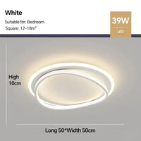 Plafonnier LED nordique pour chambre salon salle à manger étude cuisine - Lustre intérieur design NUITLUMI | Marco Lucetti Type C Blanc L50cm / Blanc naturel