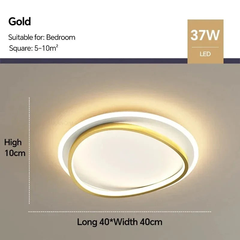 Plafonnier LED nordique pour chambre salon salle à manger étude cuisine - Lustre intérieur design NUITLUMI | Marco Lucetti Type C Or L40cm / Blanc froid