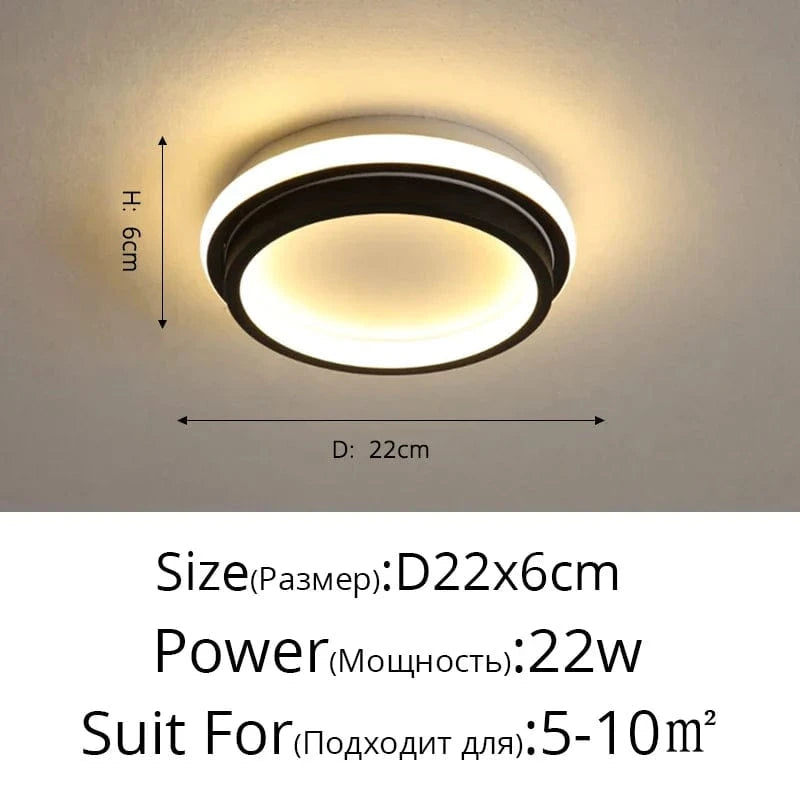 Plafonnier LED Nordique pour Couloir et Chambre - Éclairage Moderne | Marco Lucetti C Rond D20x6cm / Blanc chaud Pas de télécommande