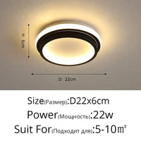 Plafonnier LED Nordique pour Couloir et Chambre - Éclairage Moderne | Marco Lucetti C Rond D20x6cm / Blanc chaud Pas de télécommande