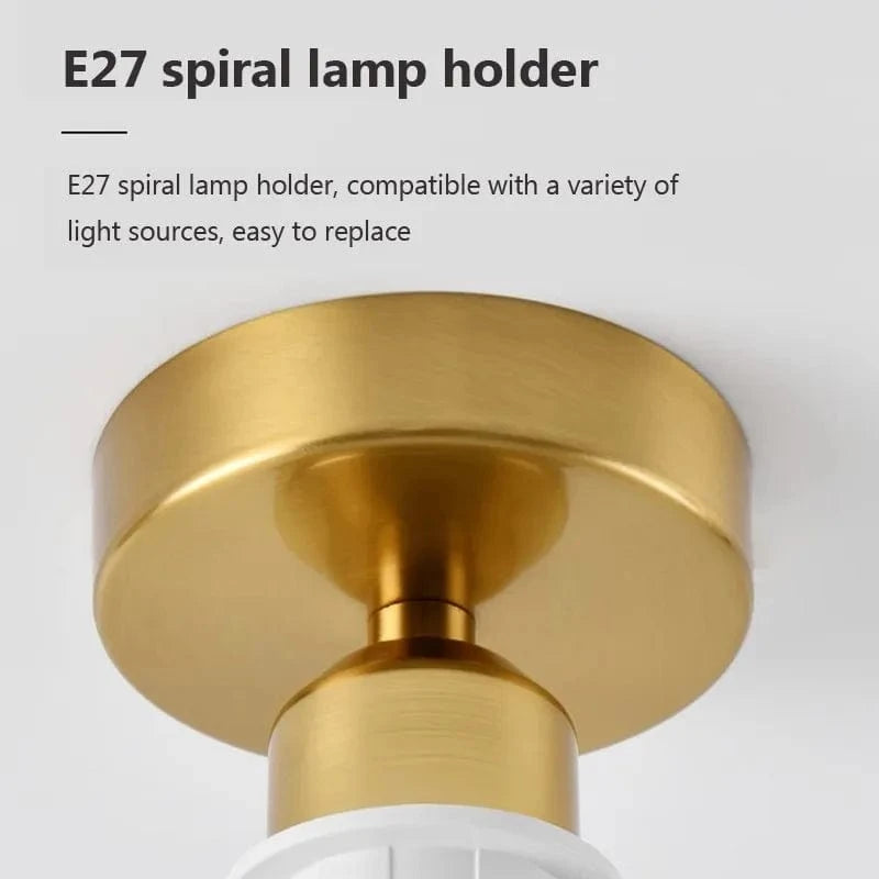 Plafonnier LED nordique rétro en verre crème avec décor en or - Luminaires d'intérieur Lustre | Marco Lucetti