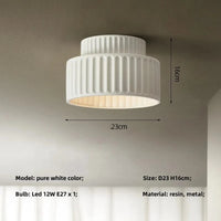 Plafonnier LED nordique Wabi Sabi - Luminaire Décoratif | Marco Lucetti Couleur blanc pur / Lumière chaude 3200K