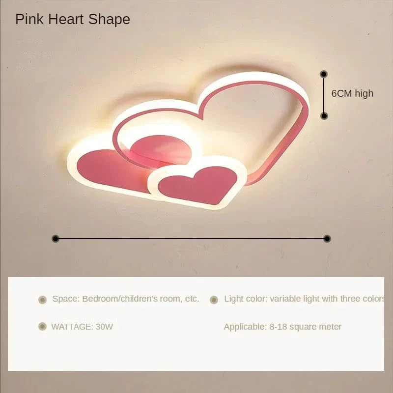 Plafonnier LED "Nuage Créatif et Minimaliste" | Marco Lucetti Coeur rose / P52XH6cm / Gradation à distance