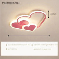 Plafonnier LED "Nuage Créatif et Minimaliste" | Marco Lucetti Coeur rose / P52XH6cm / Gradation à distance