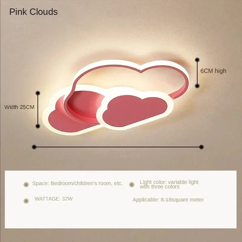 Plafonnier LED "Nuage Créatif et Minimaliste" | Marco Lucetti Rose nuage / P52XH6cm / Gradation à distance