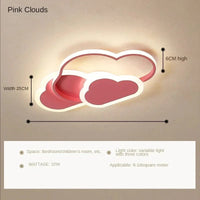 Plafonnier LED "Nuage Créatif et Minimaliste" | Marco Lucetti Rose nuage / P52XH6cm / Gradation à distance