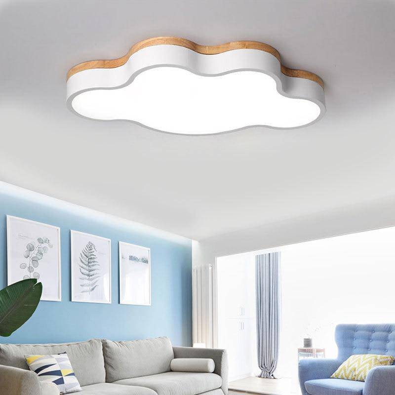 Plafonnier LED Nuage en Bois par Botimi | Marco Lucetti Blanc / 50 x 28cm / Froide