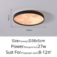 Plafonnier LED Nuage | Marco Lucetti Noir 38x5cm / Blanc froid, pas de télécommande