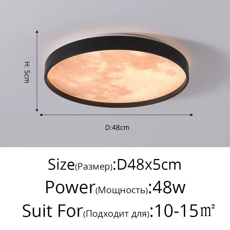 Plafonnier LED Nuage | Marco Lucetti Noir 48x5cm / Blanc froid, pas de télécommande