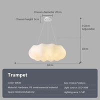 Plafonnier LED Nuage Moderne pour Chambre | Marco Lucetti Trompette en Si / Gradation continue