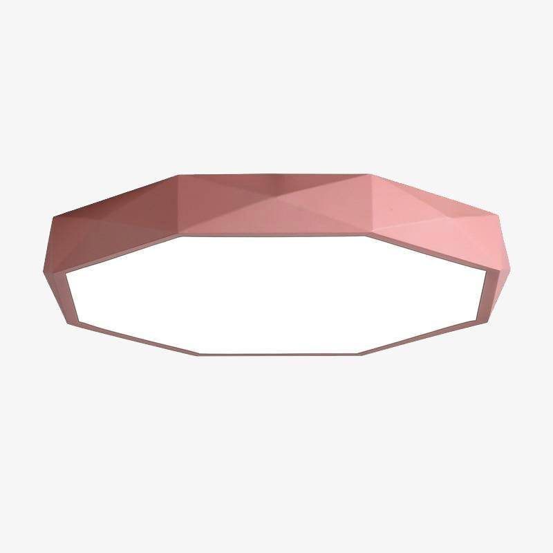 Plafonnier LED Octogone Coloré "BalconyLight" | Marco Lucetti Rose / 30x30x6cm - 18W / Froide