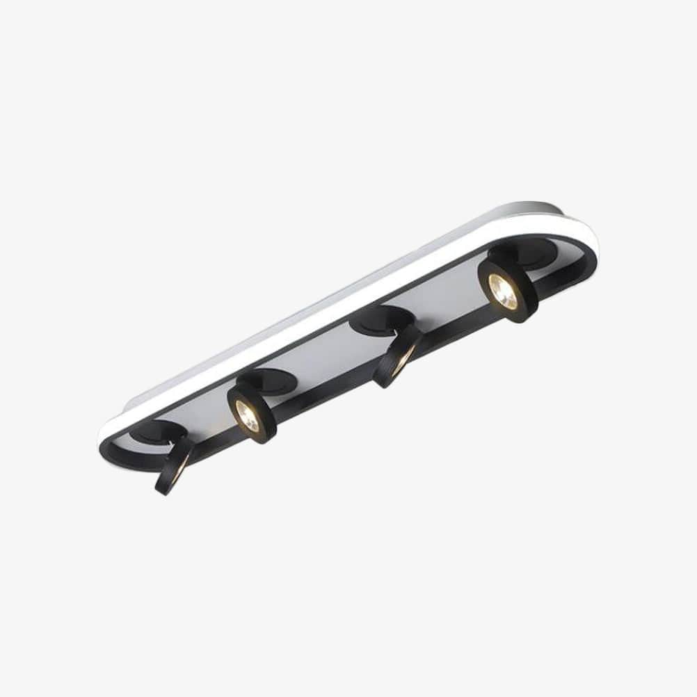 Plafonnier LED ovale rotatif - Charly | Marco Lucetti 47W Noir - Dimmable / 3000k - Chaude