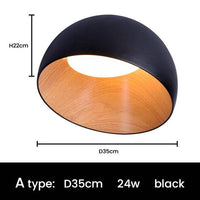 Plafonnier LED Ovales - Style Minimaliste Loft | Marco Lucetti Noir / A - 35cm / Chaude