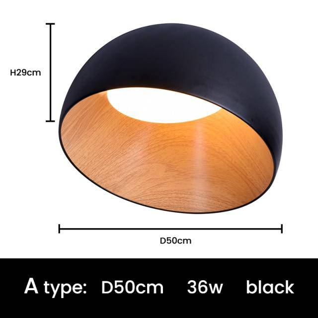 Plafonnier LED Ovales - Style Minimaliste Loft | Marco Lucetti Noir / A - 50cm / Naturelle