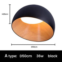 Plafonnier LED Ovales - Style Minimaliste Loft | Marco Lucetti Noir / A - 50cm / Naturelle