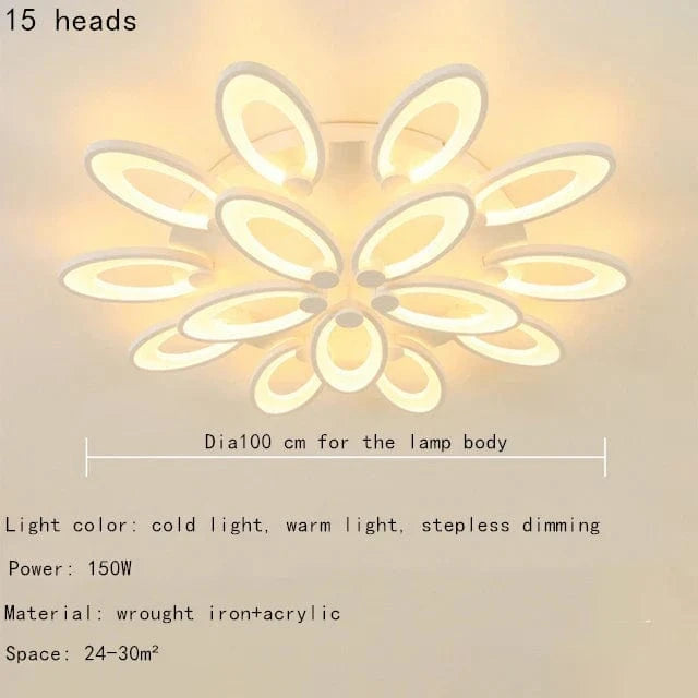 Plafonnier LED Petal Light | Marco Lucetti 15 têtes / Blanc chaud