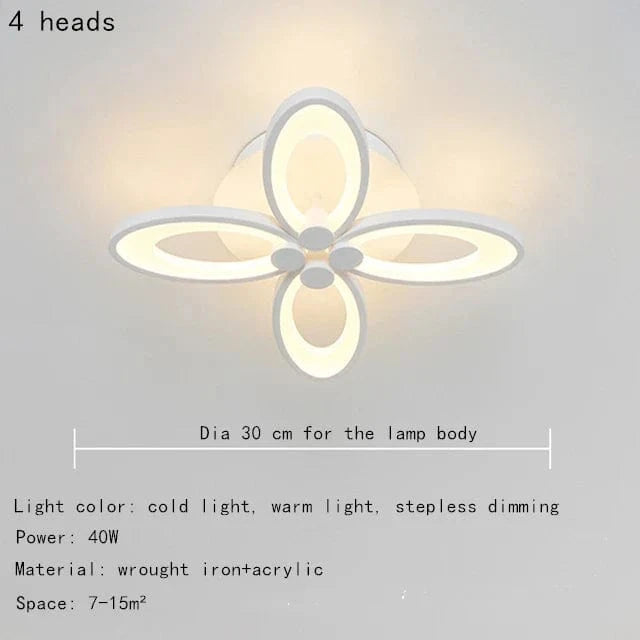 Plafonnier LED Petal Light | Marco Lucetti 4 têtes / Blanc chaud