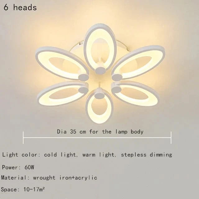 Plafonnier LED Petal Light | Marco Lucetti 6 têtes / Blanc chaud