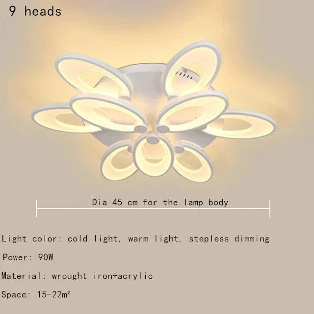 Plafonnier LED Petal Light | Marco Lucetti 9 têtes / Blanc chaud